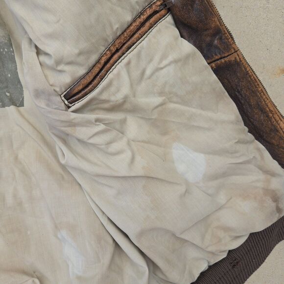 Vintage Leather Flight Bomber Jacket Lafayette Escadrille Squadron Sz 38 XL - Picture 16 of 16